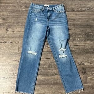 Vervet distressed straight leg jeans